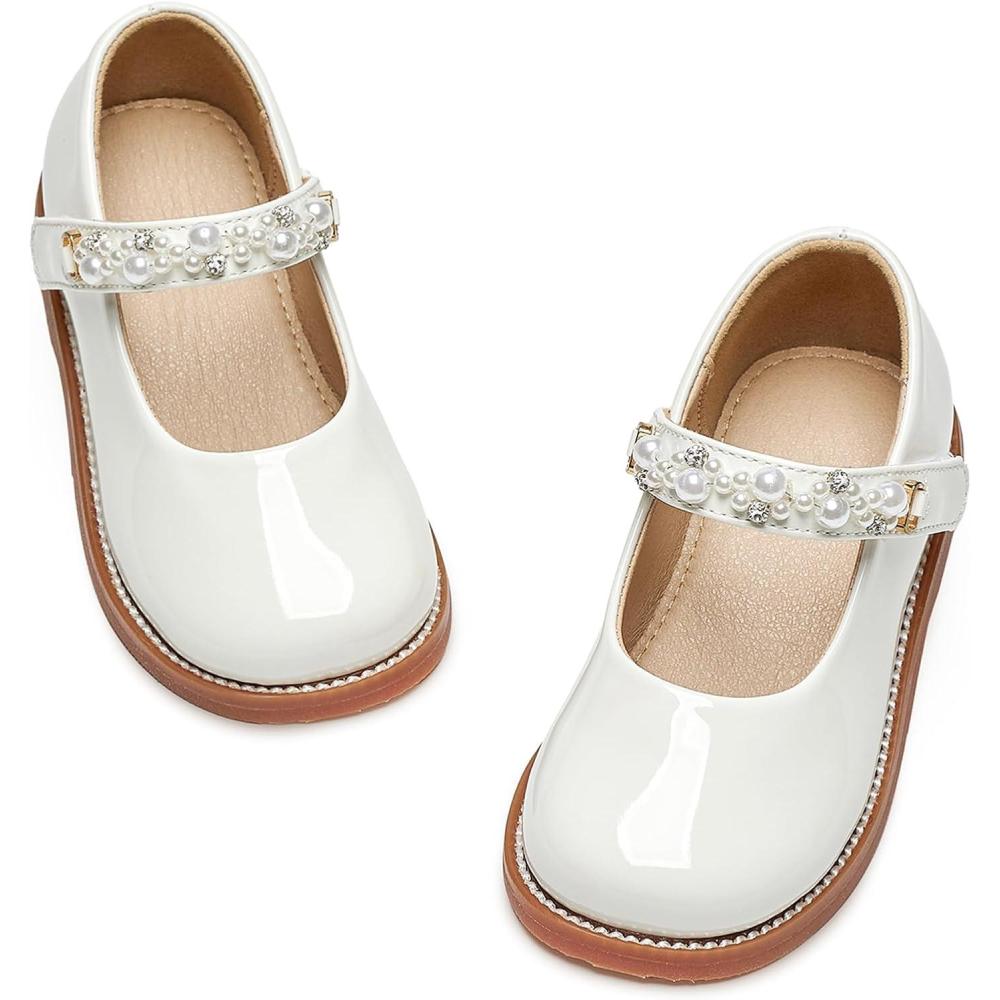 imageKiderence Toddler Little Girl Mary Jane Dress Shoes School Oxford for Girls FlatsCk505 White