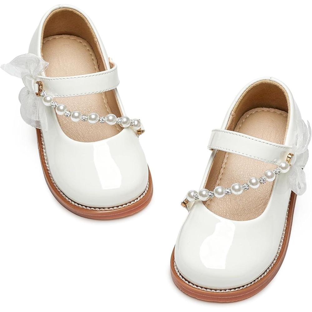 imageKiderence Toddler Little Girl Mary Jane Dress Shoes School Oxford for Girls FlatsCk507 White