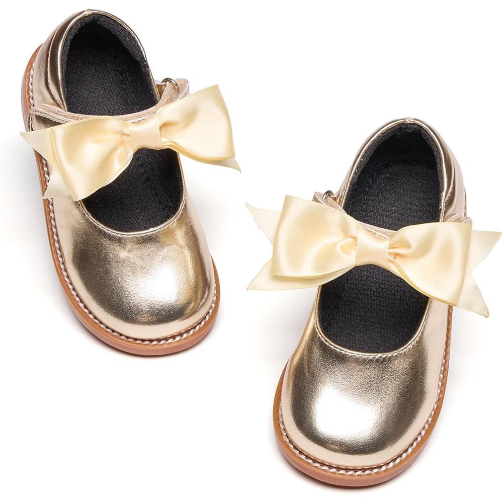 imageKiderence Toddler Little Girl Mary Jane Dress Shoes School Oxford for Girls FlatsF637 Gold