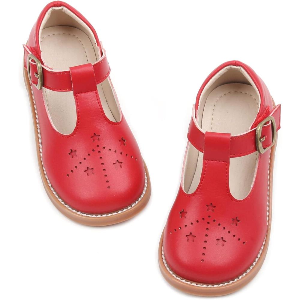 imageKiderence Toddler Little Girls Mary Jane Dress Shoes School Oxford for FlatsC X02 Red