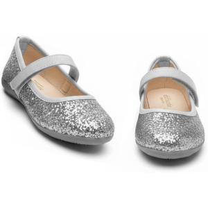 Childrenchic Mary Jane Shoes for Girls – Classic & Comfortable Dress Shoes for Toddlers & Kids – Perfect Flats for School, Play, and Special Occasions (Shimmer)(Silver Glitter)