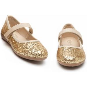 Childrenchic Mary Jane Shoes for Girls – Classic & Comfortable Dress Shoes for Toddlers & Kids – Perfect Flats for School, Play, and Special Occasions (Shimmer)(Gold Glitter)