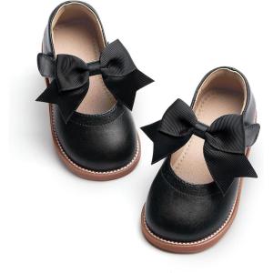 Kiderence Girls Flat Dress Shoes School Oxfords Marry Jane (Toddler/Little Kids)(Ck960 Black)