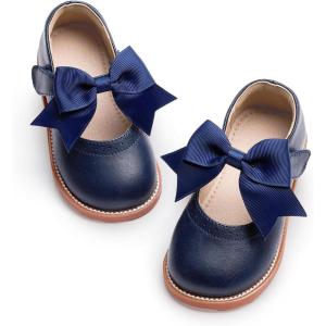Kiderence Girls Flat Dress Shoes School Oxfords Marry Jane (Toddler/Little Kids)(Ck960 Navy Blue)