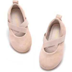 Kiderence Little Toddler Girls Dress Shoes Ballerina Ballet Flats Kids Mary Janes(Ck329 Pink)