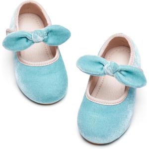 Kiderence Toddler Girls Dress Shoes Little Kids Mary Janes Ballet Flats Toddler(Ck321 Blue)