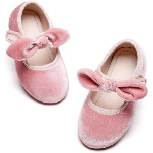 Kiderence Toddler Girls Dress Shoes Little Kids Mary Janes Ballet Flats Toddler(Ck321 Pink)