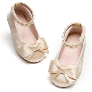 Kiderence Toddler Girls Dress Shoes Little Kids Mary Janes Ballet Flats Toddler(Ck350 Yellow)