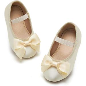 Kiderence Toddler Girls Dress Shoes Little Kids Mary Janes Ballet Flats Toddler(Ck903 Gold)