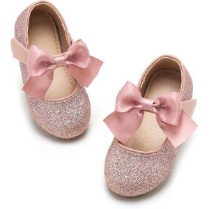 Kiderence Toddler Girls Dress Shoes Little Kids Mary Janes Ballet Flats Toddler(Ck904 Pink)