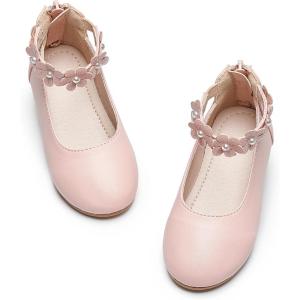Kiderence Toddler Girls Dress Shoes Little Kids Mary Janes Ballet Flats Toddler(Ck921 Pink)