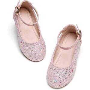 Kiderence Toddler Girls Dress Shoes Little Kids Mary Janes Ballet Flats Toddler(Ck922 Pink)