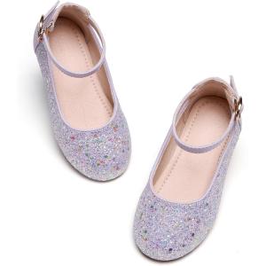 Kiderence Toddler Girls Dress Shoes Little Kids Mary Janes Ballet Flats Toddler(Ck922 Purple)