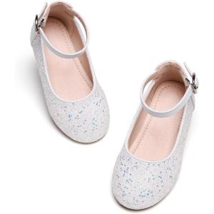 Kiderence Toddler Girls Dress Shoes Little Kids Mary Janes Ballet Flats Toddler(Ck922 White)