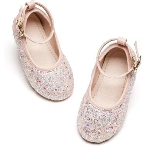 Kiderence Toddler Girls Dress Shoes Little Kids Mary Janes Ballet Flats Toddler(Ck928 Pink)