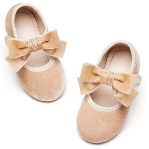 Kiderence Toddler Girls Dress Shoes Little Kids Mary Janes Ballet Flats Toddler(Ck940 Nude)
