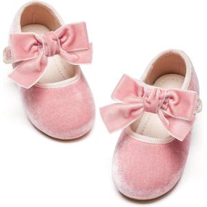 Kiderence Toddler Girls Dress Shoes Little Kids Mary Janes Ballet Flats Toddler(Ck940 Pink)