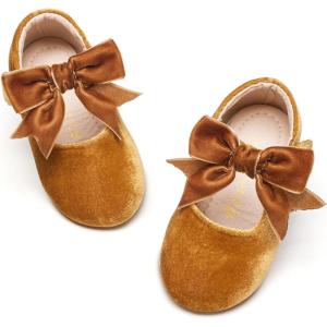 Kiderence Toddler Girls Dress Shoes Little Kids Mary Janes Ballet Flats Toddler(F609 Brown)