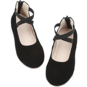 Kiderence Toddler Girls Dress Shoes Little Kids Mary Janes Ballet Flats Toddler(F617 Black)