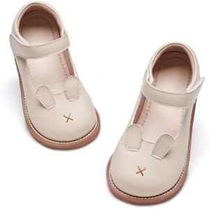 Kiderence Toddler Girls Mary Jane Dress Shoes Little Girls School Oxford Flats(C H01 – White)