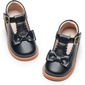 Kiderence Toddler Girls Mary Jane Dress Shoes Little Girls School Oxford Flats(Ck251 Black)