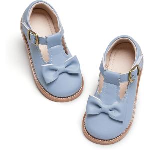 Kiderence Toddler Girls Mary Jane Dress Shoes Little Girls School Oxford Flats(Ck251 Light Blue)