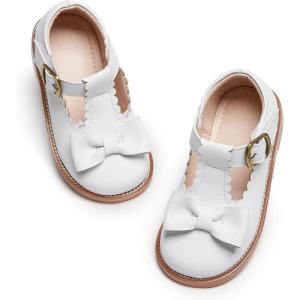 Kiderence Toddler Girls Mary Jane Dress Shoes Little Girls School Oxford Flats(Ck251 White)