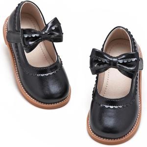 Kiderence Toddler Girls Mary Jane Dress Shoes Little Girls School Oxford Flats(Ck332 Black)