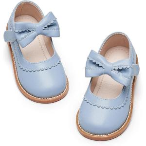 Kiderence Toddler Girls Mary Jane Dress Shoes Little Girls School Oxford Flats(Ck332 Blue)