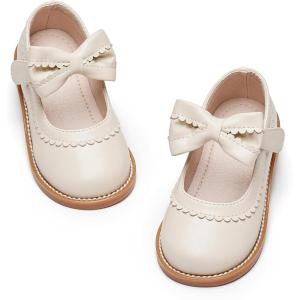 Kiderence Toddler Girls Mary Jane Dress Shoes Little Girls School Oxford Flats(Ck332 Off White)
