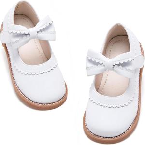 Kiderence Toddler Girls Mary Jane Dress Shoes Little Girls School Oxford Flats(Ck332 White)