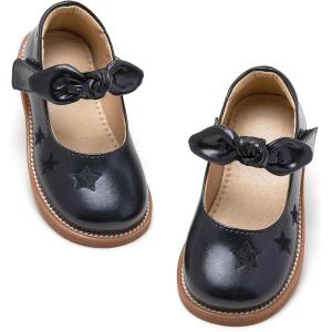 Kiderence Toddler Girls Mary Jane Dress Shoes Little Girls School Oxford Flats(Ck337 Black)