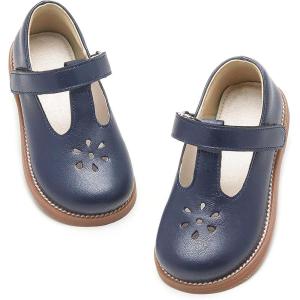 Kiderence Toddler Girls Mary Jane Dress Shoes Little Girls School Oxford Flats(Ck391 Blue)