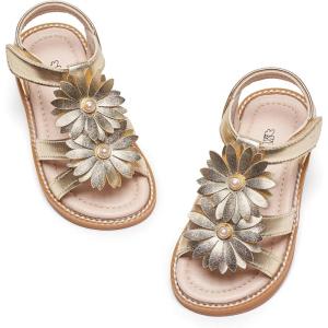 Kiderence Toddler Girls Sandals Little Girls Kids Shoes Girls Sandals Toddler(Ck305 Gold)