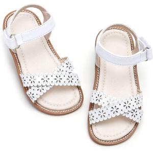 Kiderence Toddler Girls Sandals Little Girls Kids Shoes Girls Sandals Toddler(Ck306 White)