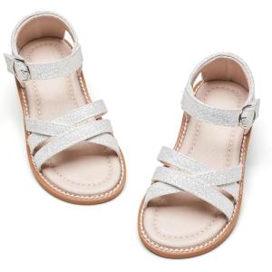 Kiderence Toddler Girls Sandals Little Girls Kids Shoes Girls Sandals Toddler(Ck537 White)