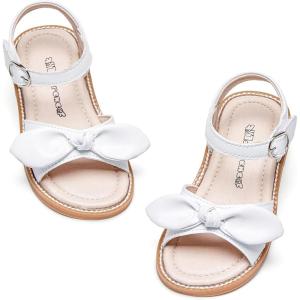 Kiderence Toddler Girls Sandals Little Girls Kids Shoes Girls Sandals Toddler(Ck696 White)