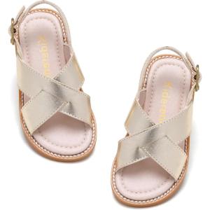 Kiderence Toddler Girls Sandals Little Girls Kids Shoes Girls Sandals Toddler(Ck932 Gold)