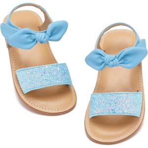 Kiderence Toddler Girls Sandals Little Girls Kids Shoes Girls Sandals Toddler(Ck956 Light Blue)