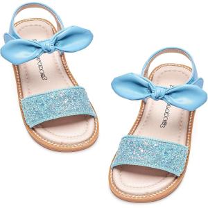 Kiderence Toddler Girls Sandals Little Girls Kids Summer Shoes Toddler Sandals(Ck301 Light Blue)