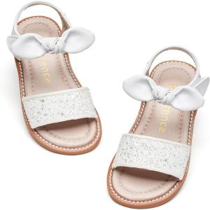 Kiderence Toddler Girls Sandals Little Girls Kids Summer Shoes Toddler Sandals(Ck301 White)
