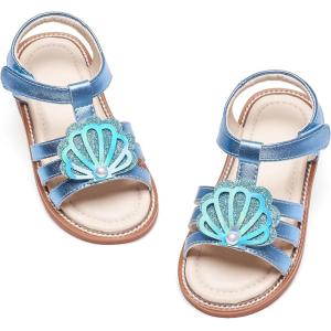 Kiderence Toddler Girls Sandals Little Girls Kids Summer Shoes Toddler Sandals(Ck539 Blue)