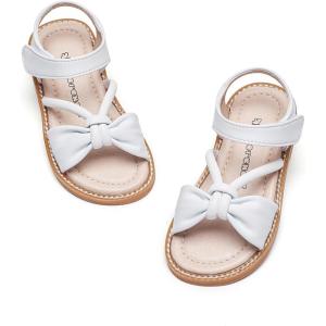 Kiderence Toddler Girls Sandals Little Girls Kids Summer Shoes Toddler Sandals(Ck930 White)