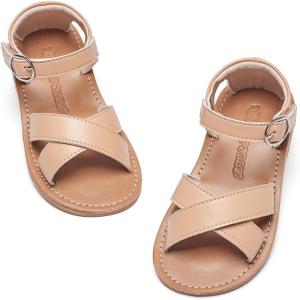 Kiderence Toddler Girls Sandals Little Girls Kids Summer Shoes Toddler Sandals(F619 Nude)