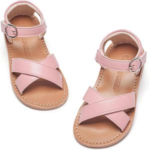 Kiderence Toddler Girls Sandals Little Girls Kids Summer Shoes Toddler Sandals(F619 Pink)