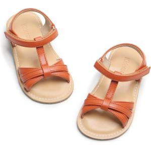 Kiderence Toddler Girls Sandals Little Girls Kids Summer Shoes Toddler Sandals(F628 Brown)
