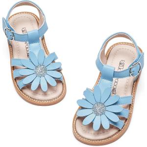Kiderence Toddler Girls Sandals Little Girls Kids Summer Shoes Toddler Sandals(Fk681 Blue)