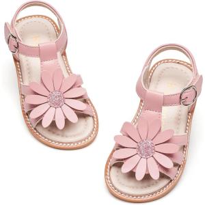 Kiderence Toddler Girls Sandals Little Girls Kids Summer Shoes Toddler Sandals(Fk681 Pink)