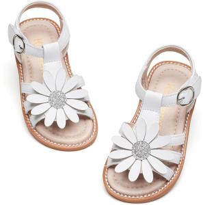 Kiderence Toddler Girls Sandals Little Girls Kids Summer Shoes Toddler Sandals(Fk681 White)