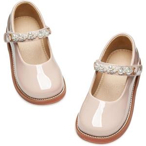Kiderence Toddler Little Girl Mary Jane Dress Shoes School Oxford for Girls Flats(Ck505 Nude)